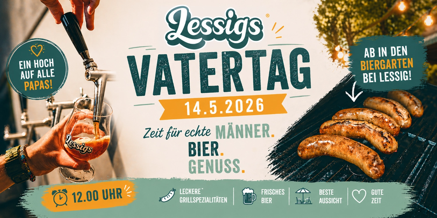 Lessigs Brauwerkstatt GmbH – Dieses Bild kündigt die große Eröffnung der neuen Bierbar „Lessigs Zapfraum 239“ an.